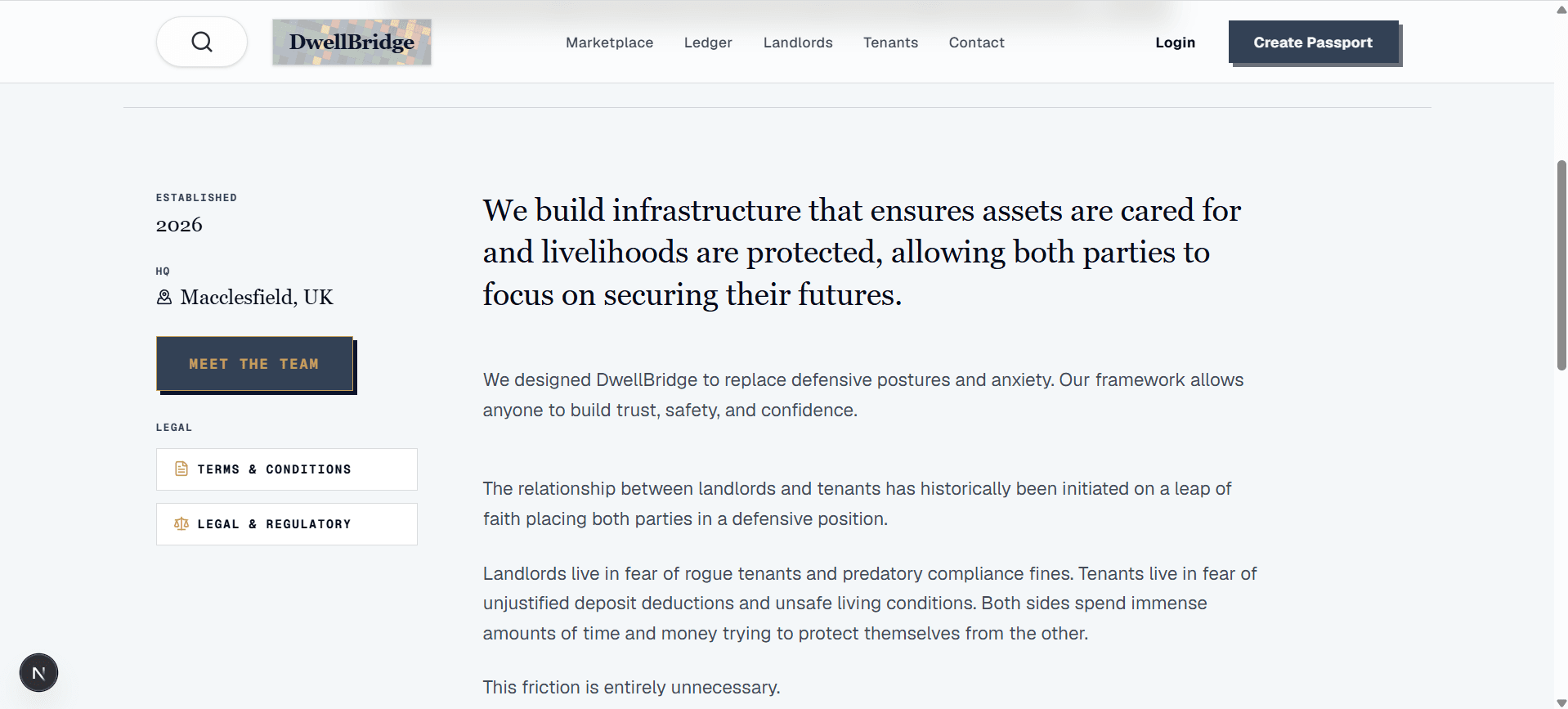 DwellBridge mission — infrastructure for protected livelihoods